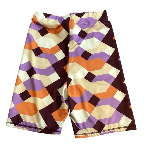 ZARA Stretchy Geometric Pull On Biker Shorts Medium - Picture 7 of 9